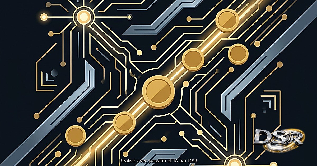 Router réseau lumineux reliant des modèles d'IA, ambiance paiement et flux de tokens